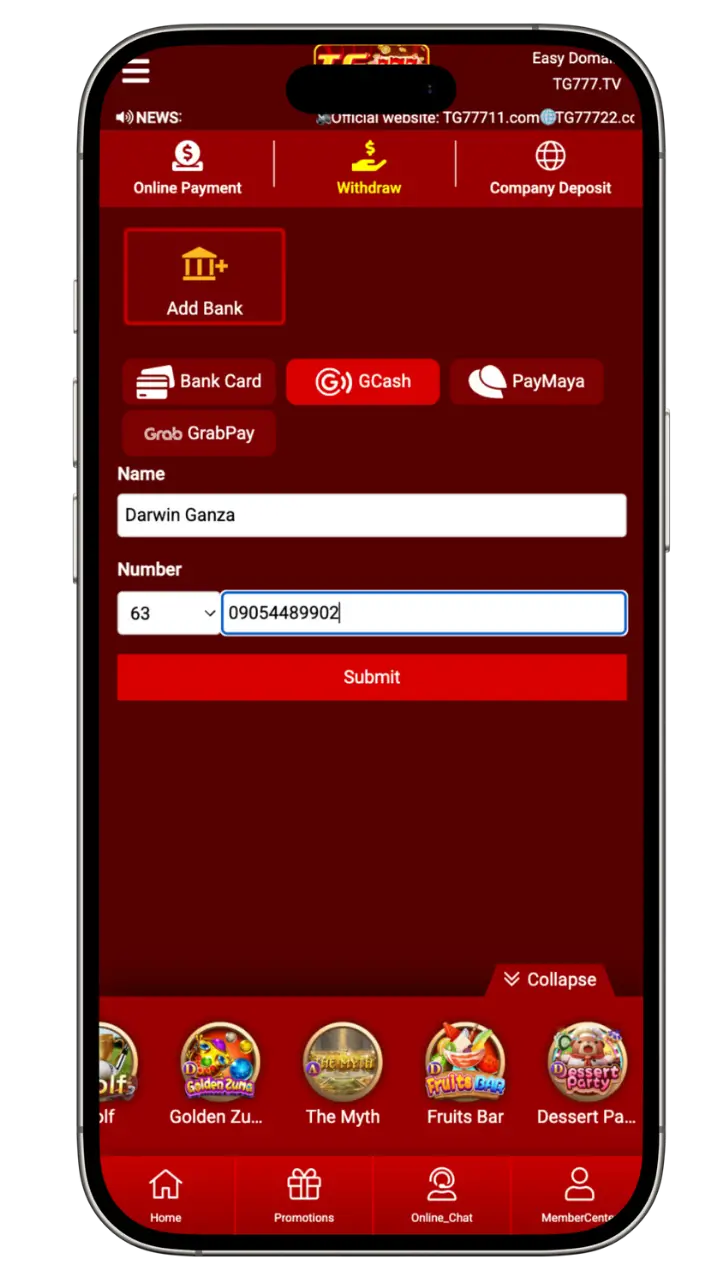 Tg777 Add Bank