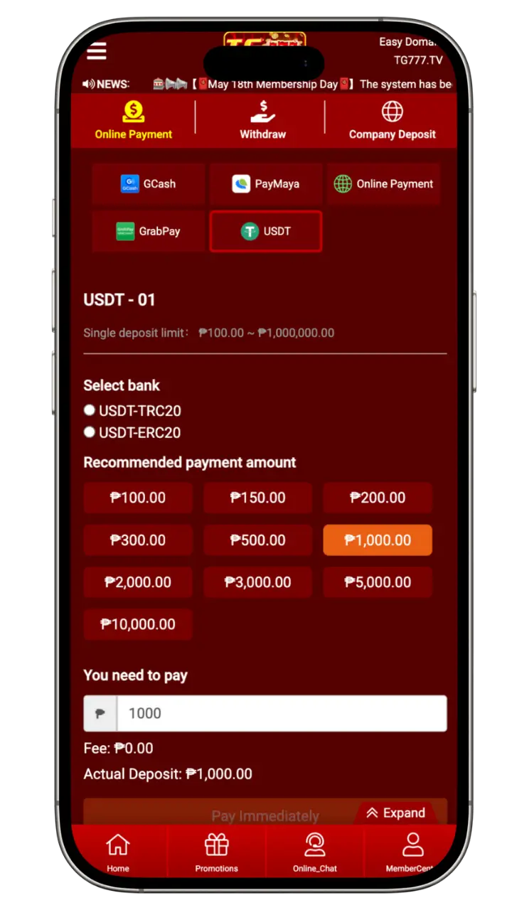 Tg777 Deposit USDT